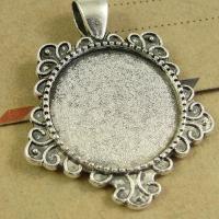 Tibetan Style Pendant Cabochon Setting, plated, DIY, more colors for choice, 20mm, 30PCs/Bag, Sold By Bag