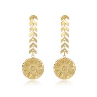 Stainless Steel Drop Earring 304 Stainless Steel gold color plated for woman skyblue Sold By Pair