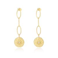 Stainless Steel Drop Earring 304 Stainless Steel gold color plated for woman & with rhinestone Sold By Pair