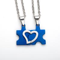 Couple Necklace, 304 Stainless Steel, plated, Unisex, more colors for choice, 35x50mm, Length:Approx 21.62 Inch, Sold By PC