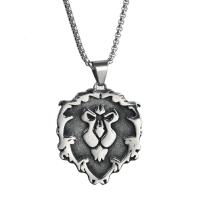 Stainless Steel Jewelry Necklace 304 Stainless Steel Lion platinum color plated & for man Length Approx 17.71 Inch Sold By PC