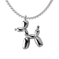 Titanium Steel Necklace, Dog, platinum color plated, different styles for choice & for woman, 32x42mm, Sold By PC