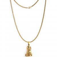 Edelstahl Schmuck Halskette, 304 Edelstahl, Buddha, plattiert, verschiedene Stile für Wahl & für den Menschen, keine, 15x28mm, Länge:ca. 17.71 ZollInch, verkauft von PC