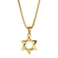 Stainless Steel Jewelry Necklace 304 Stainless Steel Hexagram plated & for man & hollow 21mm Length Approx 21.65 Inch Sold By PC