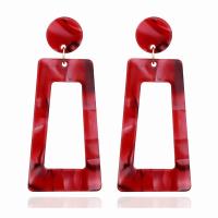 Acetate Drop Earring with Zinc Alloy for woman & hollow Sold By Pair