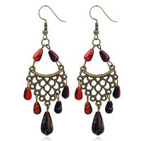 Fashion Fringe Earrings, Tibetan Style, with Plastic, antique gold color plated, fashion jewelry & for woman, more colors for choice, nickel, lead & cadmium free, 73x24mm, Sold By Pair