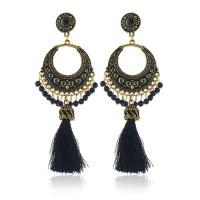 Fashion Fringe Earrings Zinc Alloy with Plastic antique gold color plated fashion jewelry & for woman & enamel nickel lead & cadmium free Sold By Pair
