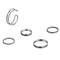 Ensemble d’anneau en alliage de zinc, 5 pièces & bijoux de mode & unisexe, protéger l'environnement, sans nickel, plomb et cadmium, Vendu par fixé