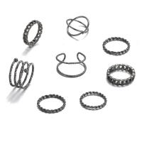 Ensemble d’anneau en alliage de zinc, 8 pièces & bijoux de mode & unisexe, protéger l'environnement, sans nickel, plomb et cadmium, Vendu par fixé