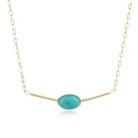 Stainless Steel Jewelry Necklace, 304 Stainless Steel, with turquoise, with 1.97inch extender chain, Vacuum Ion Plating, fashion jewelry & for woman, golden, Length:Approx 16.54 Inch, Sold By PC