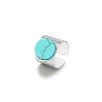 Stainless Steel Finger Ring 304 Stainless Steel with turquoise fashion jewelry & for woman original color Sold By PC
