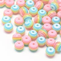 Resin Jewelry Beads, DIY, multi-colored, 8mm, Hole:Approx 2mm, 100PCs/Bag, Sold By Bag