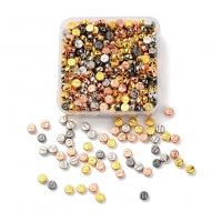 Χαλκός με επίστρωση Πλαστικά Χάντρες, DIY, μικτά χρώματα, 7x4mm, Τρύπα:Περίπου 1.4mm, Περίπου 500PCs/Box, Sold Με Box