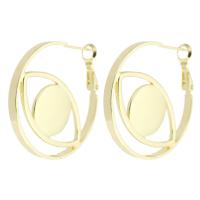 Brass Hoop Earring Round gold color plated fashion jewelry & evil eye pattern & for woman golden Sold By Lot