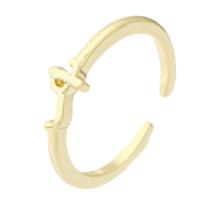 cobre Cuff Ring Finger, Roda, cromado de cor dourada, joias de moda & para mulher, dourado, 5mm, Buraco:Aprox 1mm, tamanho:7.5, 10PCs/Lot, vendido por Lot