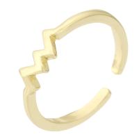 cobre Cuff Ring Finger, Roda, cromado de cor dourada, joias de moda & para mulher, dourado, 2mm, Buraco:Aprox 1mm, tamanho:7, 10PCs/Lot, vendido por Lot