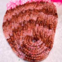 Yunnan roter Achat Perle, Quadrat, poliert, DIY & verschiedene Größen vorhanden & facettierte, rot, verkauft per ca. 38 cm Strang