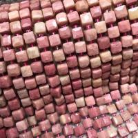 Natural Rhodonite Beads, Square, polished, DIY & different size for choice & faceted, pink, Sold Per Approx 38 cm Strand
