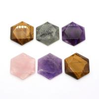 Gemstone Pendants Jewelry, Hexagon, DIY & different materials for choice & faceted, more colors for choice, 27mm, Sold By PC