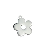 Stainless Steel Flower Pendant 304 Stainless Steel polished DIY original color Sold By Bag