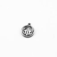 Stainless Steel Pendants, 304 Stainless Steel, Round, polished, DIY, original color, 18.40x15.40mm, 10PCs/Bag, Sold By Bag