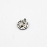 Stainless Steel Pendants, 304 Stainless Steel, Moon, polished, DIY, original color, 18x15.50mm, 10PCs/Bag, Sold By Bag