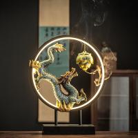 Backflow Incense Burner, Porcelain, half handmade, for home and office & durable & with LED light, 350x100x400mm, Sold By PC