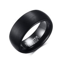 Tungsten Steel Finger Ring vacuum plating black​ & for man black 8mm Sold By PC