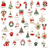 Zinc Alloy Christmas Pendants gold color plated DIY & enamel mixed colors nickel lead & cadmium free 10mm-25mm Sold By Bag
