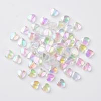 Prozirni akril perle, Srce, AB boja pozlaćen, možete DIY & transparentan, multi-boji, 8x8x3mm, Rupa:Približno 1.5mm, Približno 2800računala/Torba, Prodano By Torba