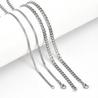 Titanium Steel Necklace, polished, DIY & different size for choice, original color, Sold By PC