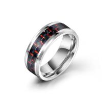 Titantium Steel finger ring, Titan Stål, Donut, ugnstorkande lack, mode smycken & Unisex & olika storlek för val, blandade färger, 8mm, Säljs av PC