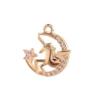 Cubic Zirconia Micro Pave Brass Pendant high quality gold color plated & micro pave cubic zirconia Sold By PC