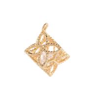 Cubic Zirconia Micro Pave Brass Pendant high quality gold color plated & micro pave cubic zirconia & hollow Sold By PC