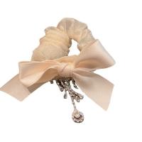 Ponytail Holder, Cloth, Bowknot, Korean style & for woman & with rhinestone, more colors for choice, 135mm, Sold By PC