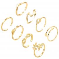 Messing Ring Set, plattiert, 8 Stück & einstellbar & für Frau, keine, frei von Nickel, Blei & Kadmium, Größe:6-8, verkauft von setzen