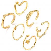 Cupronickel Ring Set plated 6 pieces & adjustable & for woman nickel lead & cadmium free Sold By Set