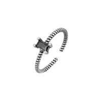 Kubieke Circonia Micro Pave Brass Ring, Messing, platinum plated, Verstelbare & micro pave zirconia & voor vrouw, Maat:6, Verkocht door PC