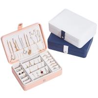 Multifunctional Jewelry Box PU Leather with Velveteen Rectangle portable Sold By PC
