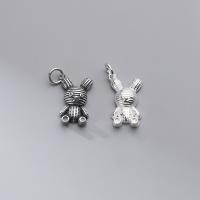 925 Sterling Silver Pendant Rabbit plated DIY Sold By PC