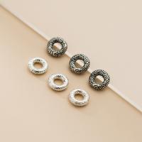 925 Sterling Silver Spacer Bead Donut plated DIY & hollow Inner Approx 3.9mm Sold By PC