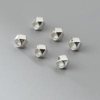 925 argento sterlina perline separate, lucido, DIY & sfaccettati, argento, 2.50mm, Foro:Appross. 1.3mm, Venduto da PC