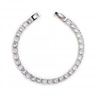 Cubic Zirconia Bracelet, platinum color plated, different size for choice & for woman, Length:Approx 7.48 Inch, Sold By PC