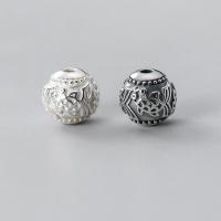 925 Sterling Silver Spacer Bead Round DIY & matte 12mm Approx 2.5mm Sold By PC