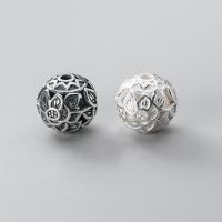 925 Sterling Silver Spacer Bead, Round, plated, DIY & matte, more colors for choice, 12mm, Hole:Approx 2mm, Sold By PC