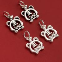 925 Sterling Silver Pendant Tiger plated DIY & hollow Sold By PC
