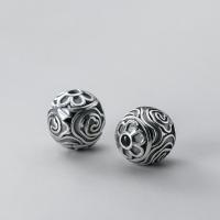 925 Sterling Silver Spacer Bead Round plated DIY & matte & frosted Sold By PC