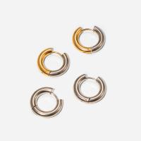 Stainless Steel Huggie Hoop Earring, 304 Stainless Steel, plated, for woman, more colors for choice, 12x18.87mm, Sold By Pair