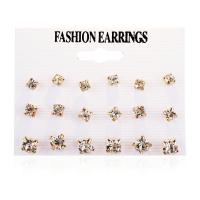 Zinc Alloy Stud Earring Set with Plastic Pearl fashion jewelry & for woman & with rhinestone nickel lead & cadmium free Sold By Set