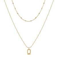 Zinc Alloy smykker halskæde, med 2.76inch extender kæde, forgyldt, Dobbelt lag & mode smykker & for kvinde, flere farver til valg, nikkel, bly & cadmium fri, Længde Ca. 17.32 inch, Solgt af PC